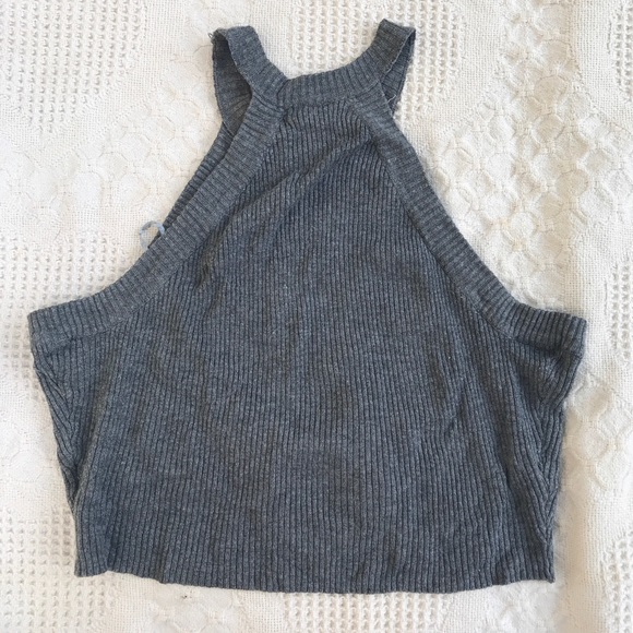 Cotton candy grey knit crop top - Picture 2 of 3